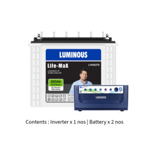 Luminous Eco Volt Neo 1650 with Life Max LM18075 150Ah – 2 Batteries