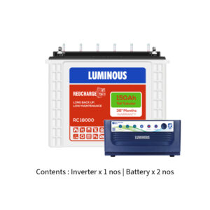 Luminous Eco Volt Neo 1650 with Red Charge RC18000 150Ah – 2 Batteries