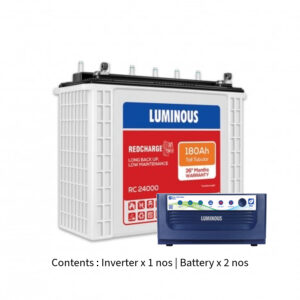 Luminous Eco Volt Neo 1650 with Red Charge RC24000 180Ah – 2 Batteries