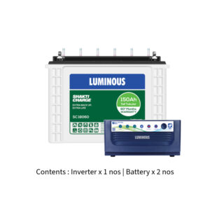 Luminous Eco Volt Neo 1650 with Shakti Charge SC18060 150Ah – 2 Batteries