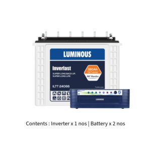 Luminous Eco Volt Neo 2300 2KVA 24V with Inver Last ILTT24066 180Ah – 2 Batteries