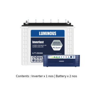 Luminous Eco Volt Neo 2300 2KVA 24V with Inver Last ILTT 25066 200Ah – 2 Batteries