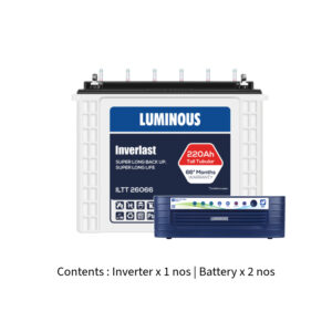 Luminous Eco Volt Neo 2300 2KVA 24V with Inver Last ILTT26066 220Ah – 2 Batteries