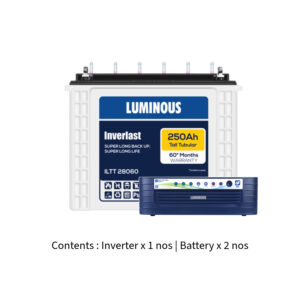 Luminous Eco Volt Neo 2300 2KVA 24V with Inver Last ILTT28060 250Ah – 2 Batteries