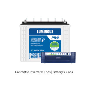 Luminous Eco Volt Neo 2300 2KVA 24V with Power Charge PC18054 PRO 150Ah – 2 Batteries