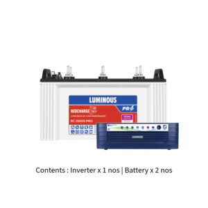 Luminous Eco Volt Neo 2300 2KVA 24V with Red Charge RC15000 PRO 120Ah – 2 Batteries
