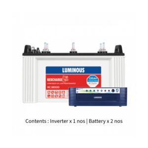 Luminous Eco Volt Neo 2300 2KVA 24V with Red Charge RC16000 135Ah – 2 Batteries