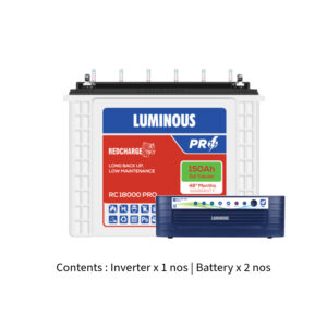 Luminous Eco Volt Neo 2300 2KVA 24V with Red Charge RC18000 PRO 150Ah – 2 Batteries