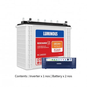 Luminous Eco Volt Neo 2300 2KVA 24V with Red Charge RC24000 180Ah – 2 Batteries
