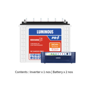 Luminous Eco Volt Neo 2300 2KVA 24V with Red Charge RC24000 PRO 180Ah – 2 Batteries