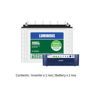 Luminous Eco Volt Neo 2300 2KVA 24V with Shakti Charge SC18060 150Ah – 2 Batteries