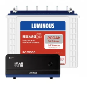 Luminous Zelio 1100 + and Luminous Red charge RC25000 – 200 AH Tall Tubular Battery