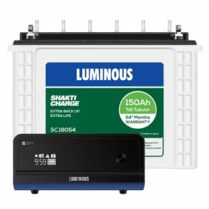 Luminous Zelio 1100 and Luminous Shakti charge SC18054 – 150 AH Tubular Battery