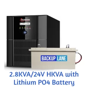 Microtek 2.8KVA, 24V HKVA Inverter with Lithium Po4 Battery, 2560Wh