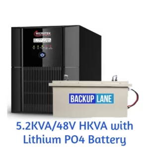 Microtek 5.2KVA, 48V HKVA Inverter with Lithium Po4 Battery, 5120Wh