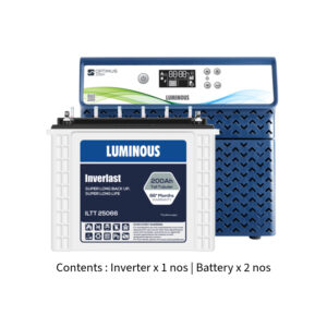 Luminous Optimus 2300 2KVA 24V  with Inver Last ILTT 25066 200Ah – 2 Batteries
