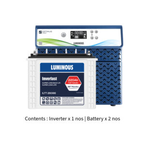 Luminous Optimus 2300 2KVA 24V  with Inver Last ILTT26066 220Ah – 2 Batteries