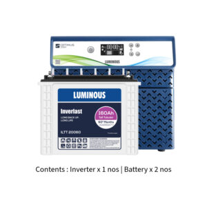 Luminous Optimus 2300 2KVA 24V  with Inver Last ILTT20060 160Ah – 2 Batteries