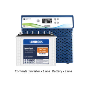 Luminous Optimus 2300 2KVA 24V  with Inver Last ILTT24060 180Ah – 2 Batteries