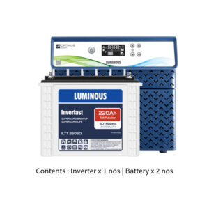 Luminous Optimus 2300 2KVA 24V  with Inver Last ILTT26060 220Ah – 2 Batteries