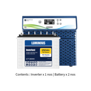 Luminous Optimus 2300 2KVA 24V  with Inver Last ILTT28060 250Ah – 2 Batteries