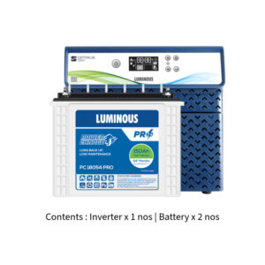 Luminous Optimus 2300 2KVA 24V  with Power Charge PC18054 PRO 150Ah – 2 Batteries