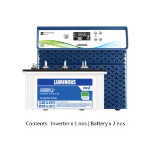 Luminous Optimus 2300 2KVA 24V  with Power Charge PC18054 TJ PRO 150Ah – 2 Batteries