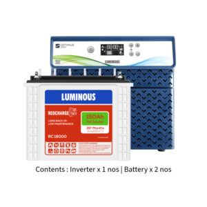 Luminous Optimus 2300 2KVA 24V  with Red Charge RC18000 150Ah – 2 Batteries