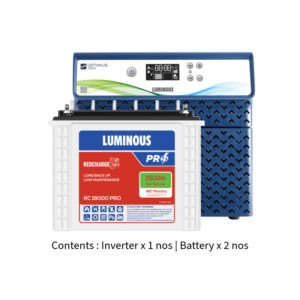 Luminous Optimus 2300 2KVA 24V  with Red Charge RC18000 PRO 150Ah – 2 Batteries