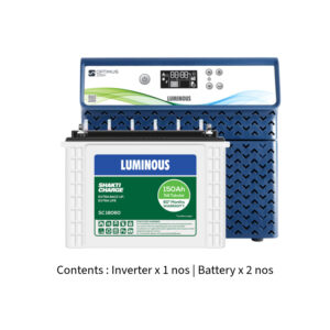 Luminous Optimus 2300 2KVA 24V  with Shakti Charge SC18060 150Ah – 2 Batteries