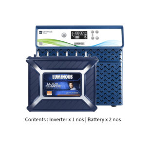Luminous Optimus 2300 2KVA 24V  with Ultra Charge UCT24066 180Ah – 2 Batteries