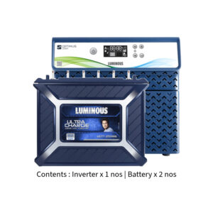 Luminous Optimus 2300 2KVA 24V  with Ultra Charge UCTT25066 200Ah – 2 Batteries