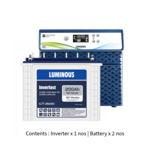 Luminous Optimus 2800 2500VA 2.5KVA 24V with Inver Last ILTT25060 200Ah – 2 Batteries