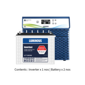 Luminous Optimus 2800 2500VA 2.5KVA 24V with Inver Last ILTT26066 220Ah – 2 Batteries