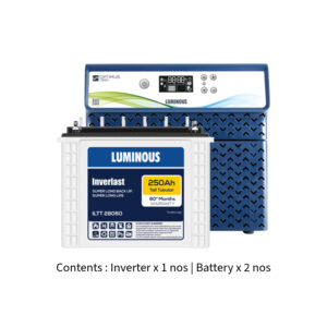 Luminous Optimus 2800 2500VA 2.5KVA 24V with Inver Last ILTT28060 250Ah – 2 Batteries