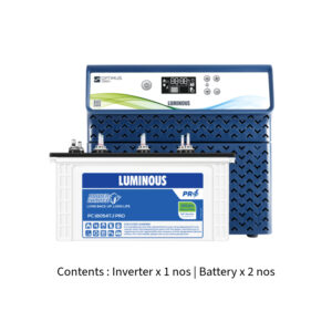 Luminous Optimus 2800 2500VA 2.5KVA 24V with Power Charge PC18054 TJ PRO 150Ah – 2 Batteries