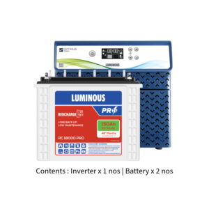 Luminous Optimus 2800 2500VA 2.5KVA 24V with Red Charge RC18000 PRO 150Ah – 2 Batteries