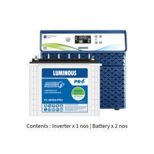 Luminous Optimus 2800 2500VA 2.5KVA 24V with Power Charge PC18054 PRO 150Ah – 2 Batteries