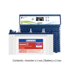 Luminous Optimus 2800 2500VA 2.5KVA 24V with Red Charge RC15000 120Ah – 2 Batteries