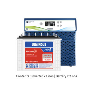 Luminous Optimus 2800 2500VA 2.5KVA 24V with Red Charge RC25000 PRO 200Ah – 2 Batteries