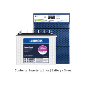 Luminous Optimus 3800 3.5KVA 36V with Inver Last ILTT20060 160Ah – 3 Batteries