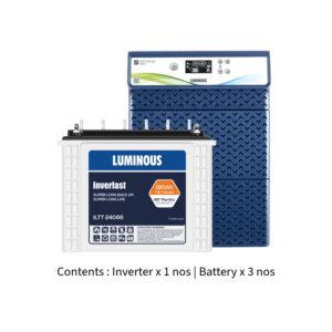 Luminous Optimus 3800 3.5KVA 36V with Inver Last ILTT24066 180Ah – 3 Batteries