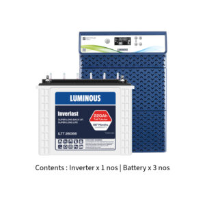 Luminous Optimus 3800 3.5KVA 36V with Inver Last ILTT26066 220Ah – 3 Batteries