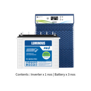 Luminous Optimus 3800 3.5KVA 36V with Power Charge PC18054 PRO 150Ah – 3 Batteries