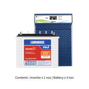 Luminous Optimus 3800 3.5KVA 36V with Red Charge RC24000 PRO 180Ah – 3 Batteries