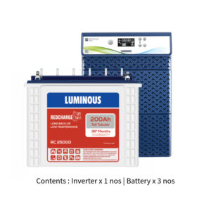 Luminous Optimus 3800 3.5KVA 36V with Red Charge RC25000 200Ah – 3 Batteries