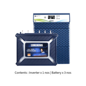 Luminous Optimus 3800 3.5KVA 36V with Ultra Charge UCT24066 180Ah – 3 Batteries