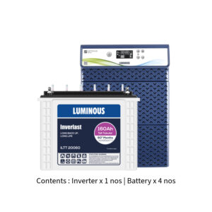 Luminous Optimus 4500 4KVA 48V with Inver Last ILTT20060 160Ah – 4 Batteries