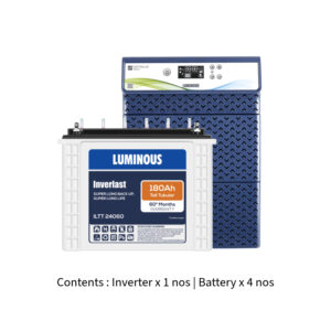 Luminous Optimus 4500 4KVA 48V with Inver Last ILTT24060 180Ah – 4 Batteries