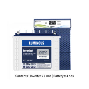 Luminous Optimus 4500 4KVA 48V with Inver Last ILTT25060 200Ah – 4 Batteries